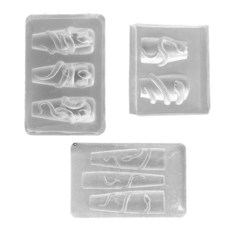 Pack of 3 Reusable Silicone Nail Art Molds with Intricate Snake Design Tools for Manicure Accessor, Pack of 3 Reusable Silicone Na