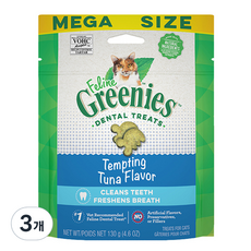 그리니즈 고양이 필라인 구강관리 스낵, 참치, 130g, 3개