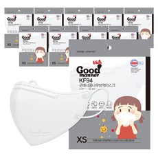 [굿매너] 꿈나무 KF94 새부리형 컬러 마스크 초소형 50매, 화이트, 5매입x10개, 5매입