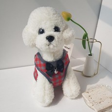 조끼형 강아지 하네스옷 가벼운 소형견 가슴줄 몸줄 리본, 1개, 그레이_S