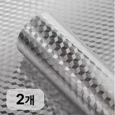 주방용 알루미늄 시트지 방오 방습 리폼 데코 시트, 2개