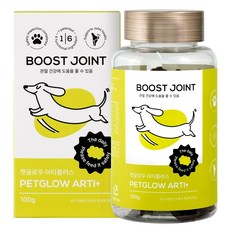 펫글로우 아티플러스 강아지 관절 영양제 슬개골 탈구 예방 글루코사민 MSM, 1개, 뼈/관절강화, 100정