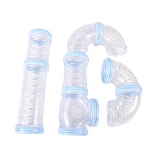 햄스터 터널 튜브 장난감 토끼 장난감 기니피그용 햄스터용 클리어 DIY 조립 파이프 게르빌 플레이튜브 장난감 튜브, Blue