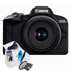 포토리뷰이벤트 EOS R50+RF-s 18-45mm IS STM KIT+액정보호필름+포켓융+청소도구+리더기+ MCUV 필터 /WJK, 블랙