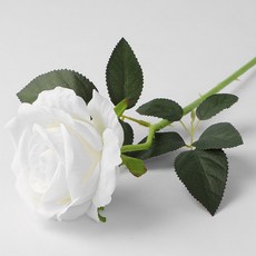 브리즈나래 벨벳 장미 조화 화이트 장식, 1개