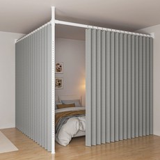 무타공 공간분리 파티션 칸막이 인테리어 행거형 사무실 원룸, 맞춤 가격 조정, 리넨그레이