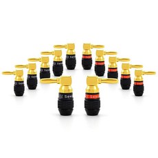 Sewell 실버백 스피커 와이어 12 AWG 실버백 바나나 플러그 OFC, 데드볼트 직각_6 Pairs, 6 Pairs