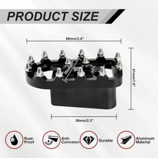 브레이크 페달 커버 스크류 스타일 알루미늄 확장형 풋보드 캔암 라이커 모델 삼륜차, 1. 검정색, 기본