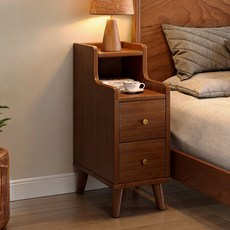 다용도 협탁 서랍장 침대 사이드 틈새 수납장 거실 협탁, 1개, 월넛 20cm