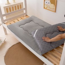 싱글 바닥 이불 접이식 요매트 1인용 기숙사 매트릭스 두꺼운 까는, 두꺼운라이트그레이셰르파울웜매트리스그레이