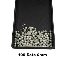 160 가방 모조 스터드 액세서리 진주 웨딩 100 DIY 의류 50 리벳 장식 신발 라운드 스파이크 세트 비즈, 6mm 100sets