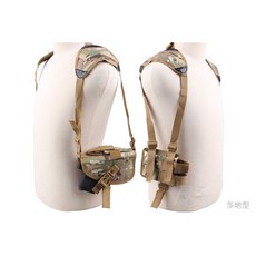 RST 紅星 肩掛腋下槍套 彈夾套 軍迷 生存遊戲 角色扮演, 1個, 黑色