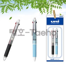 제트스트림 3색 다색펜 SXE3-400-07 0.7mm 2개 세트, 1세트, 0.7mm 투명 1개 +라이트블루 1개