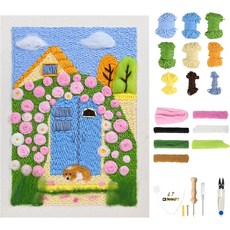 클러버니 펀치 니들 키트 자수 니들포인트, 10.3"X13.8", Forest without