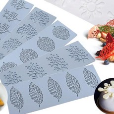 초콜릿 몰드 베이킹 50종 튀일 레스토랑 케이크 틀 가니쉬 나뭇잎 나비 산호초 실리콘, b. 2개의잎고리, 1개