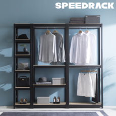 스피드랙 홈던트하우스 행거 가로 900mm 모음 조립식 드레스룸 시스템행거, 블랙