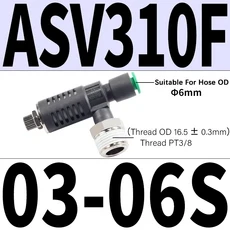 1개 ASV 빠른 배기 컨트롤러 스로틀 밸브 ASV120F ASV220F ASV310F ASV120FM304 ASV220FM50406 ASV310F01020306SASV310F, ASV310F-03-06S