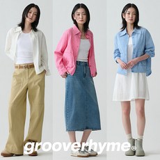 그루브라임 26SS 최신상 여성 블라썸 시어서커 깅엄 셔츠 재킷 2종