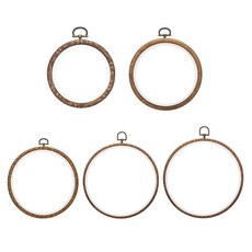 PATIKIL 5 사이즈 자수 후프 세트 5개 가짜 목재 원형 프레임 크로스스티치 링 자수 아트 공예 재봉 장식품 장식 벽걸이