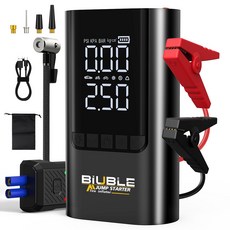 BIUBLE 3000A 자동차 점프스타터 에어펌프 보조배터리 자동차 밧데리 충전기 12V 스마트 점프케이블, 1개, 8000mAh