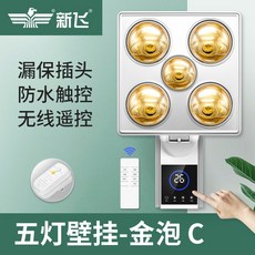 욕실 난방기 온열 전열기구 화이트기계식 가정용 레트로 원적외선 목욕탕 화장실, 5등 I금포[듀얼컨트롤]누락C