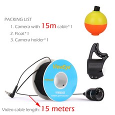 VIEWEYE 단일 수중 낚시 카메라 액세서리 VET 모델 전용 15m, 02 V06DT-25-OFF-FB, 1개