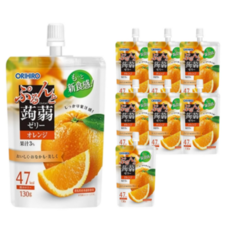 오리히로 푸룬또 저칼로리/제로 곤약젤리 오렌지맛, 130g, 8개