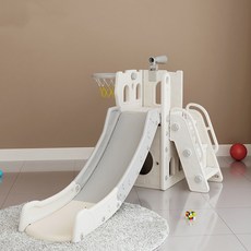 台灣出貨 TCC檢驗 兒童滑梯鞦韆組 160CM加長滑道 折疊收納 寶寶溜滑梯玩具, 1個, 柏林白/滑梯/望遠鏡/籃球框