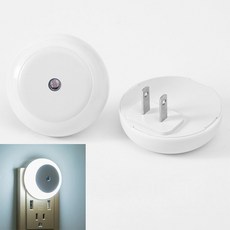 光控式省電自動點亮小夜燈 感光式 LED小夜燈, 圓形款-光控小夜燈(白光)