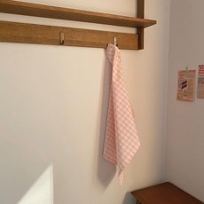 체크 키친크로스 고리디자인 다용도덮개 국내생산 12color, 5) 연핑크, 1개