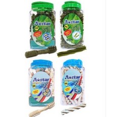 A-Star 潔牙骨 螺旋五星 亮白 大桶1100 g 狗零食, 1.1kg, 1個, 螺旋五星M