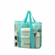 망사 목욕 가방 여행 대용량 메쉬 수납 비치백 숄더 토트 세면백, 녹색