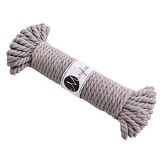6.0mm 순면 로프 마크라메실 굵은 꼰사 애견 리드줄 재료, 1개, GRAY #04
