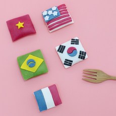 쌀이랑놀자 반달떡 만들기 DIY 세트 송편 키트 - 국기반달떡 베이직, 1개, 100g