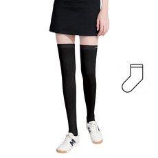 gosingle 高爾夫涼感冷感及膝襪長筒襪, 過膝襪基本型, 黑色