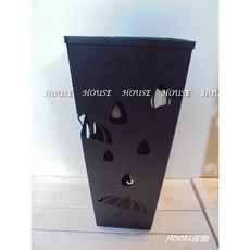 House傢飾 作舊復古Loft工業風鐵製簍空雨滴雨傘造型傘架 傘桶, 黑色, 1個