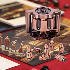 指尖解壓創意指尖陀螺解壓玩具 解壓噴子 手把件陀螺 生日禮物 金屬旋轉左輪骰子套裝COC跑團DND龍與地下城RP, 紅銅, 1個