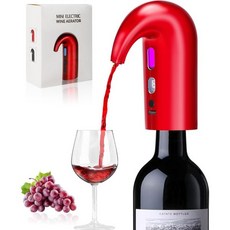 레드 와인과 화이트 와인을 위한 미니 전기 와인 에어레이터 파우치 휴대용 원터치 디스펜서 애호가를 USB 충전식 멀티 스마트 자동, Crimson, 1개