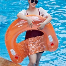 供應 U型浮排 加厚充氣水上沙發 成人游泳圈 帶把手泳圈【B10】, 1個, 天藍色,95*87cm