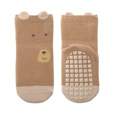 DIU 寶寶襪子A類嬰兒學步襪子秋冬新款立體耳朵無骨新生兒寶寶地板襪