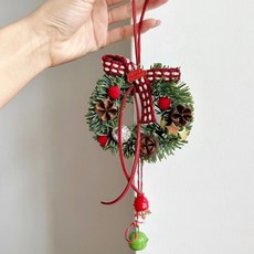 優選好物 北歐ins風迷你聖誕花環門掛 diy諾貝松花環車掛 聖誕節家用裝飾掛件, B款30cm, 1個