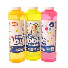키저스 대용량 비눗방울 버블건 리필 액, 500ml, 3개