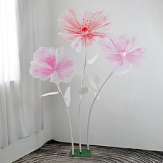 手工拍照道具絲網花新娘攝影裝飾布置場景婚禮路引花仿真紗花仿真花永生花人造花乾燥花永不凋零拍照道具假花裝飾居家裝飾, 白色桿子國內款,1件, 1個