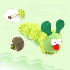 트레조 고양이 플러시 대화 형 잔디 모조 애벌레 삐걱 거리는 새끼 내구성 바이트 씹는 액세서리, gr n