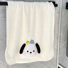 《小日子家居館》ins可愛狗狗浴裙 吸水速乾浴巾 可穿可裹夏天遊泳浴袍, 白色小帕毛巾, 1個