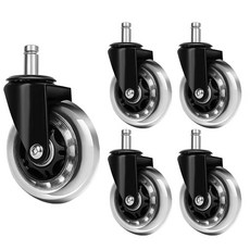 대형 4인치(100mm) 무소음 의자 바퀴 투명우레탄 링 D5L1122 5개구성, 5개