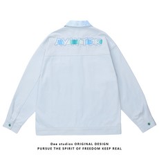 Dee studios타이드 브랜드 느슨한 잎 짠 넥타이 염색 웨빙 자수 재킷 남성과 여성의 봄 패션 재킷