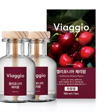 비아지오 150ml 차량용 디퓨저 2개입 탈취 방향 디퓨저, 1개, 켈리포니아 체리팜[150ml x 2개입]