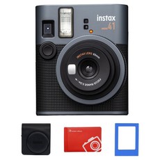 인스탁스 미니41 즉석카메라 + 케이스 블랙 + 오리진 미니앨범 랜덤발송 + 미니자석액자 랜덤발송 세트, instaxmini41, 1세트