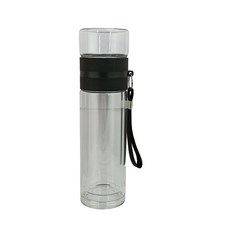 雙層玻璃水瓶 便攜式茶杯 隔熱保溫水壺, 透明, 1個, 270ml